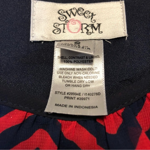 Sweet Storm Women’s Half Sleeve Pullover Elastic Waist Chevron Silk Dress S - Picture 3 of 10